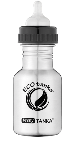 teenytanka with adaptor lid with teet ECOtanka teenyTANKA 350ml stainless steel bottle with teet