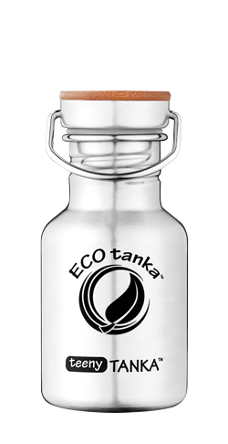 teenyTANKA with stainless steel bamboo lid ECOtanka teenyTANKA 350ml stainless steel bottle bamboo lid