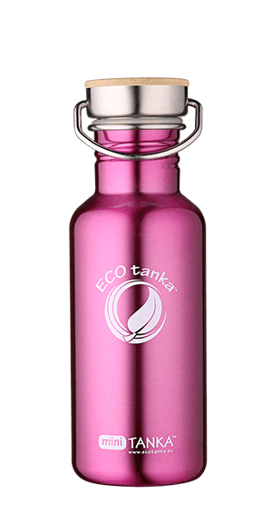 ECOtanka miniTANKA 600ml stainless steel bottle ECOtanka miniTANKA with stainless steel bamboo lid Pink