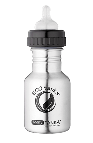 teenytanka with adaptor lid with teet ECOtanka teenyTANKA 350ml stainless steel bottle with teet