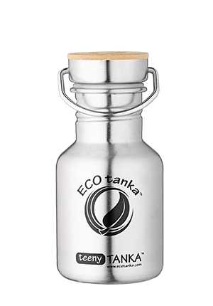 teenyTANKA with stainless steel bamboo lid ECOtanka teenyTANKA 350ml stainless steel bottle bamboo lid